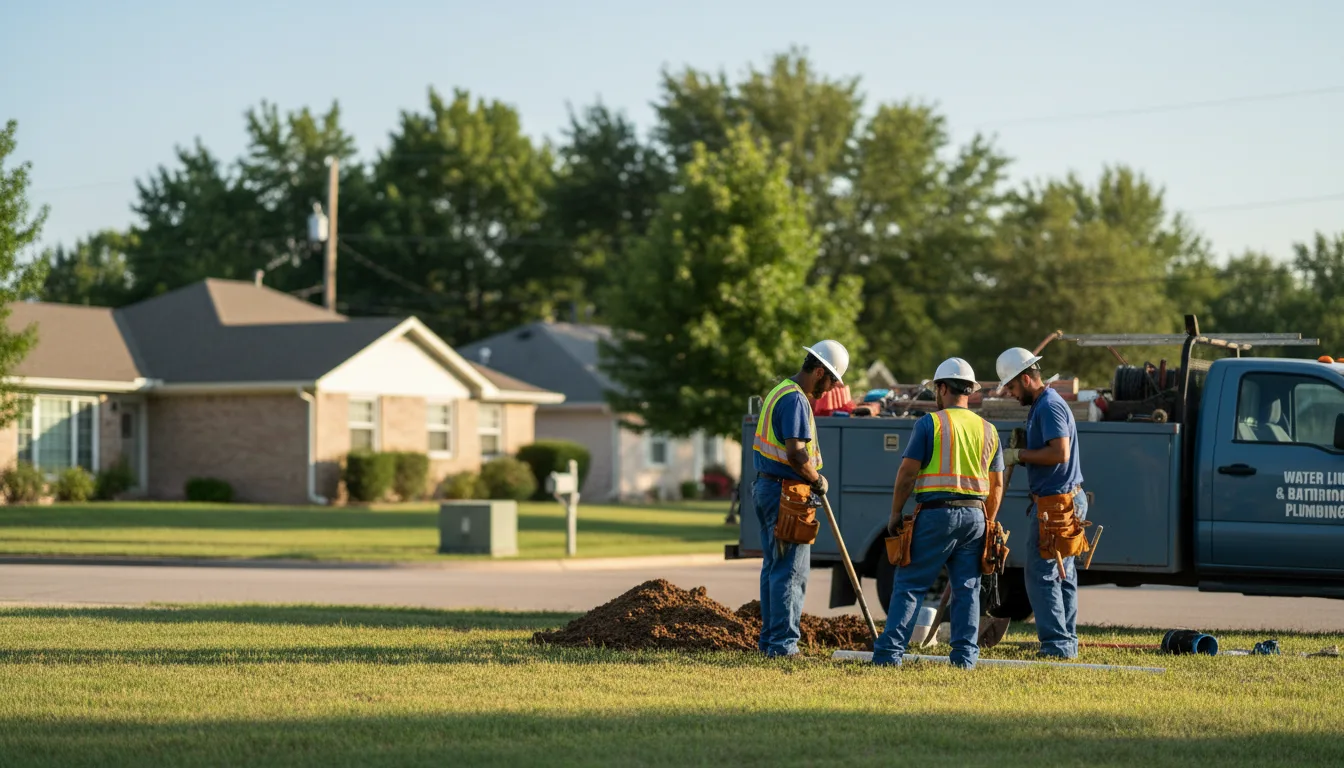 Residential water line and bathroom plumbing service in Elmora, PA